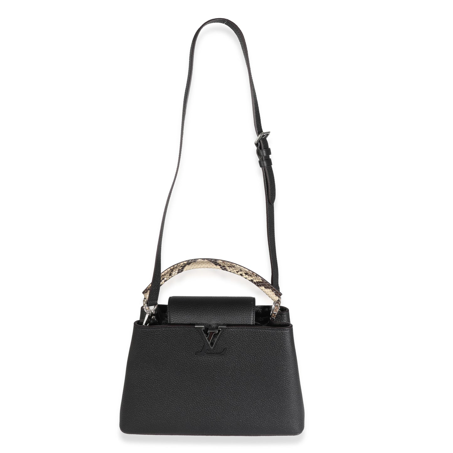 Louis Vuitton Louis Vuitton Black Taurillon Python Capucines PM