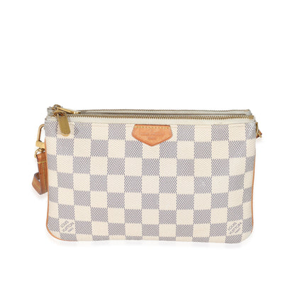 Louis Vuitton Louis Vuitton Damier Azur Canvas Double Zip Pochette