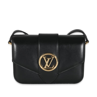 Louis Vuitton Louis Vuitton Black Smooth Calfskin LV Pont 9 MM
