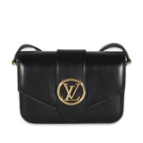Louis Vuitton Louis Vuitton Black Smooth Calfskin LV Pont 9 MM