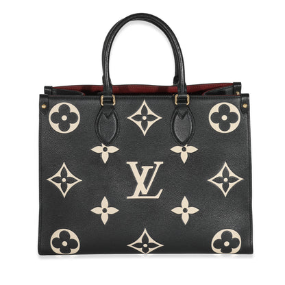 Louis Vuitton Louis Vuitton Black Beige Monogram Giant Empreinte OnTheGo MM