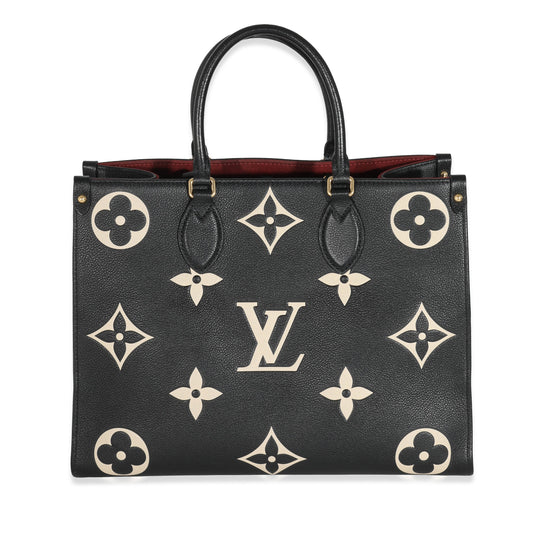 Louis Vuitton Louis Vuitton Black Beige Monogram Giant Empreinte OnTheGo MM