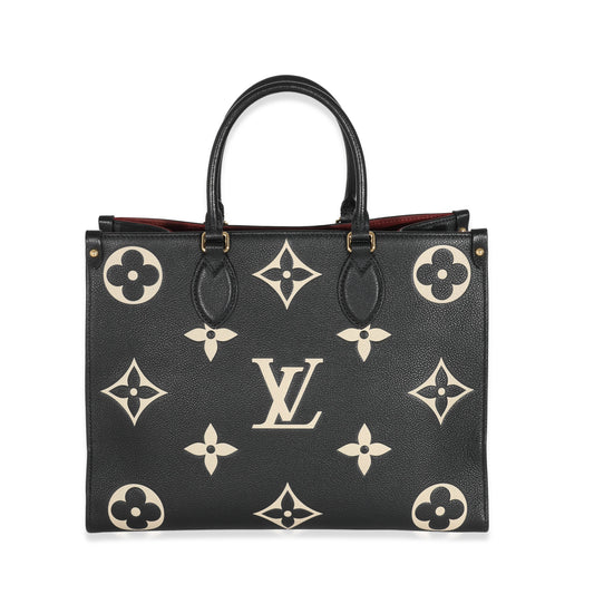 Louis Vuitton Louis Vuitton Black Beige Monogram Giant Empreinte OnTheGo MM