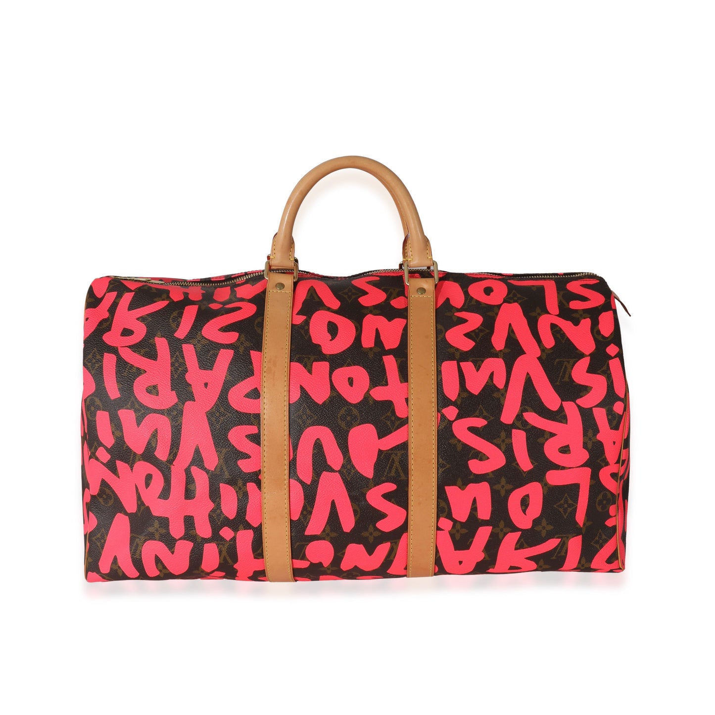 Louis Vuitton Louis Vuitton x Stephen Spro  Pink Monogram Graffiti Keepall 50