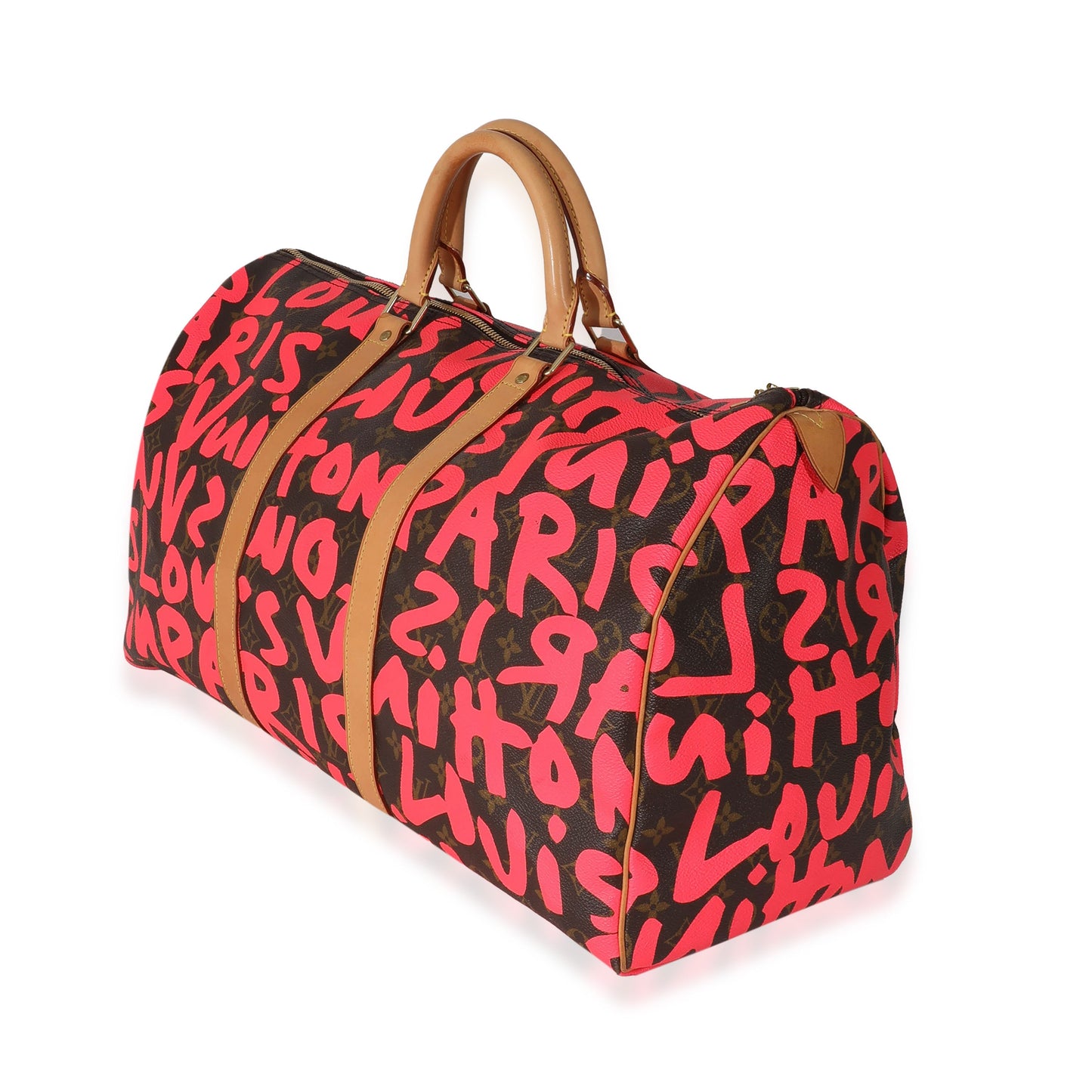 Louis Vuitton Louis Vuitton x Stephen Spro  Pink Monogram Graffiti Keepall 50