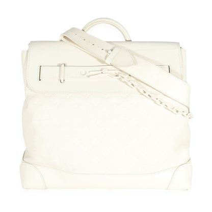 Louis Vuitton Louis Vuitton White Monogram Taurillon Leather Steamer PM