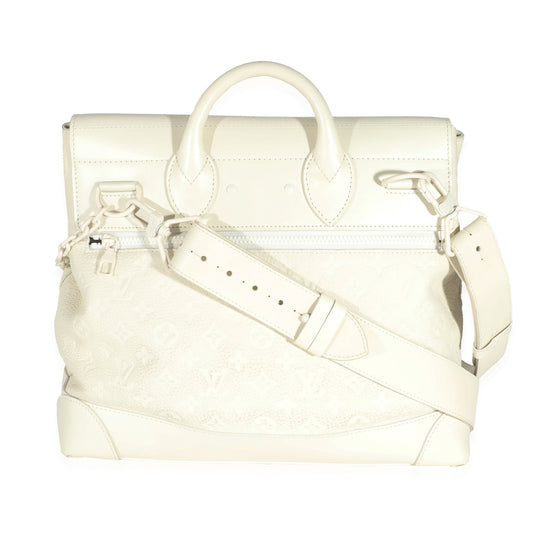 Louis Vuitton Louis Vuitton White Monogram Taurillon Leather Steamer PM