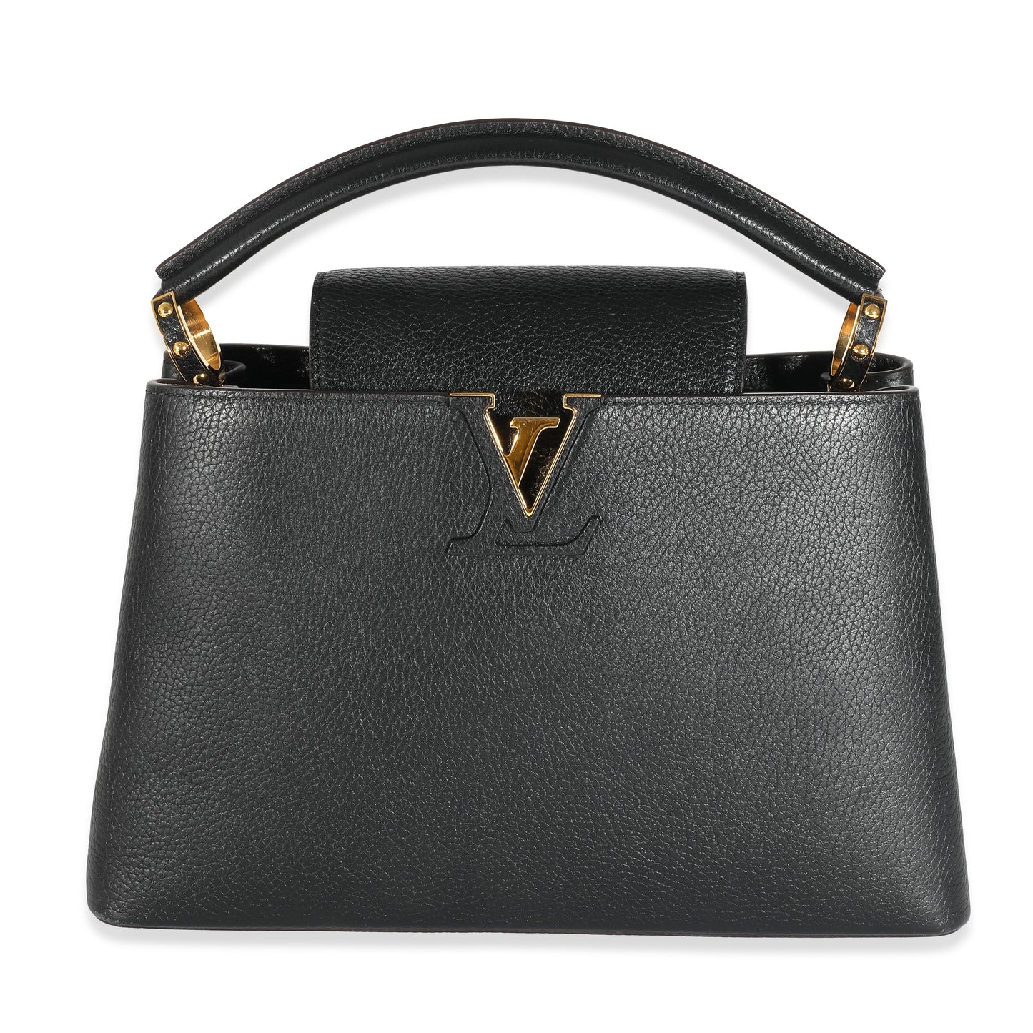 Louis Vuitton Black Taurillon Capucines MM