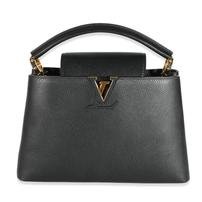 Louis Vuitton Black Taurillon Capucines MM