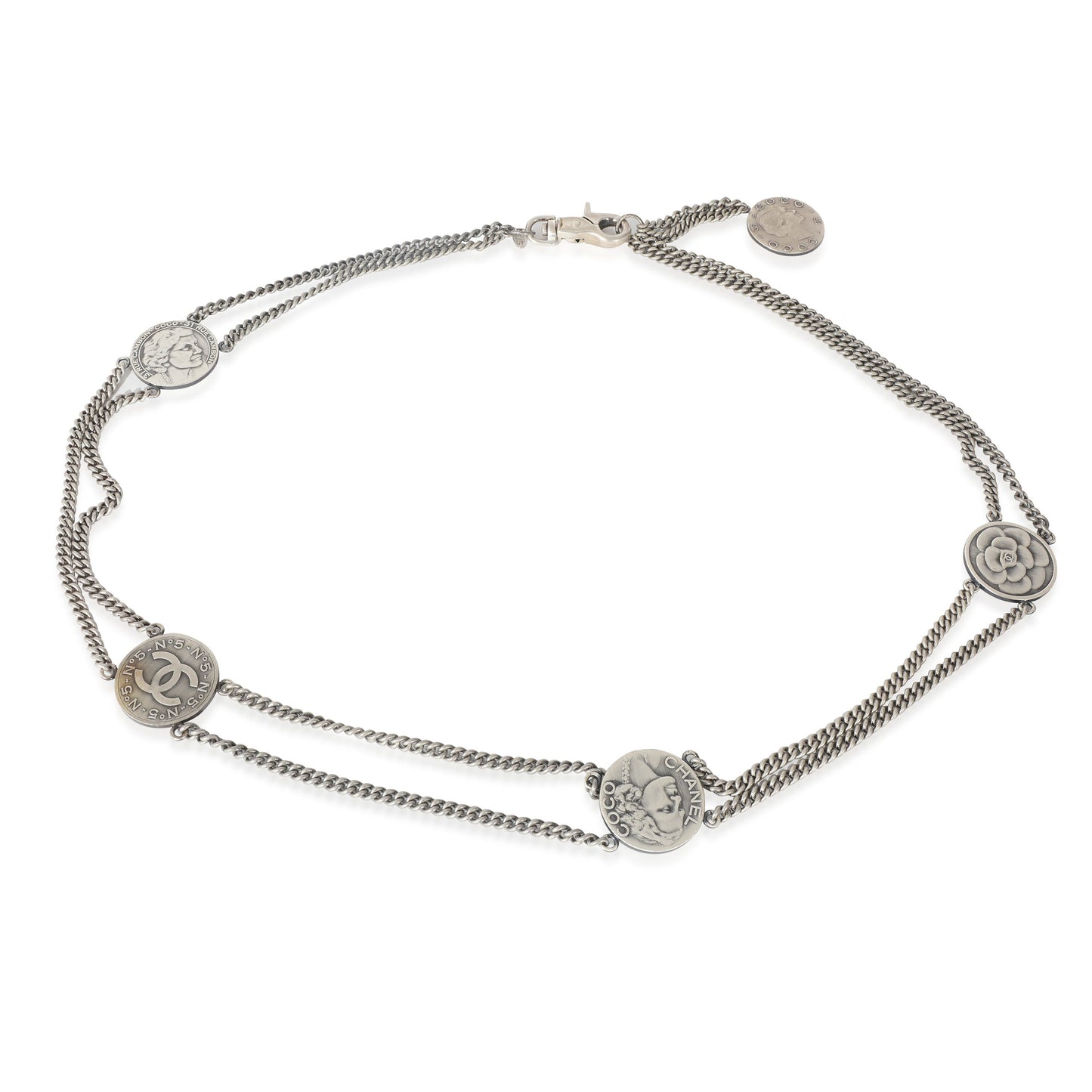 Chanel 2008 A Coco Medallion Belt Silver-Toned