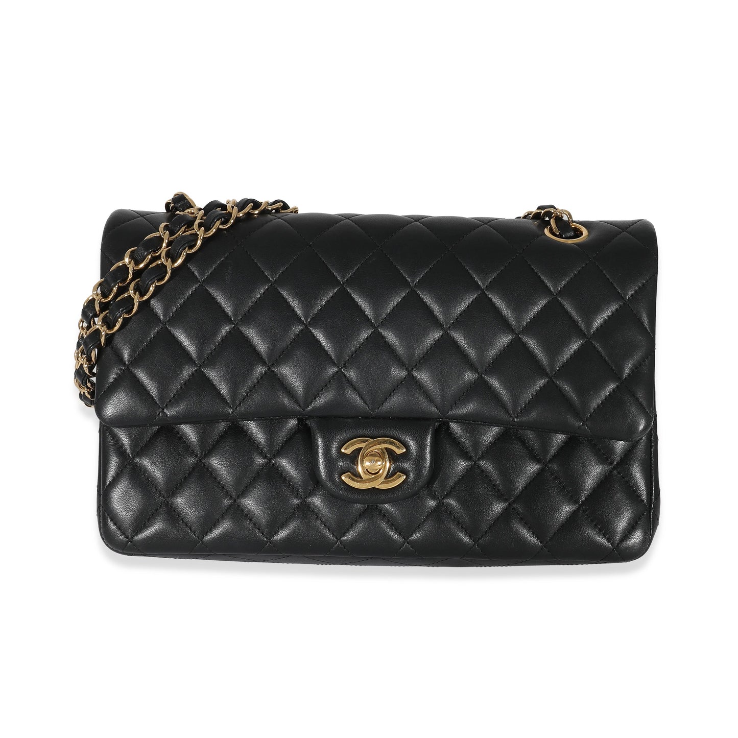 Chanel Black Lambskin Medium Classic Double Flap Bag