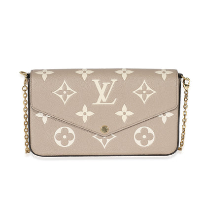 Louis Vuitton Louis Vuitton Tourterelle Creme Empreinte Monogram Giant Félicie Pochette