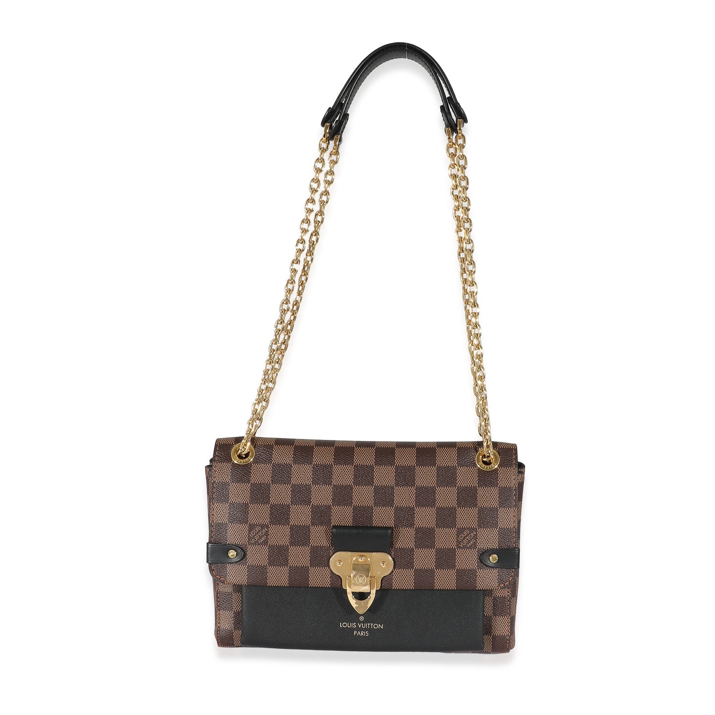 Louis Vuitton Louis Vuitton Black Taurillon Damier Ebene Canvas Vavin PM