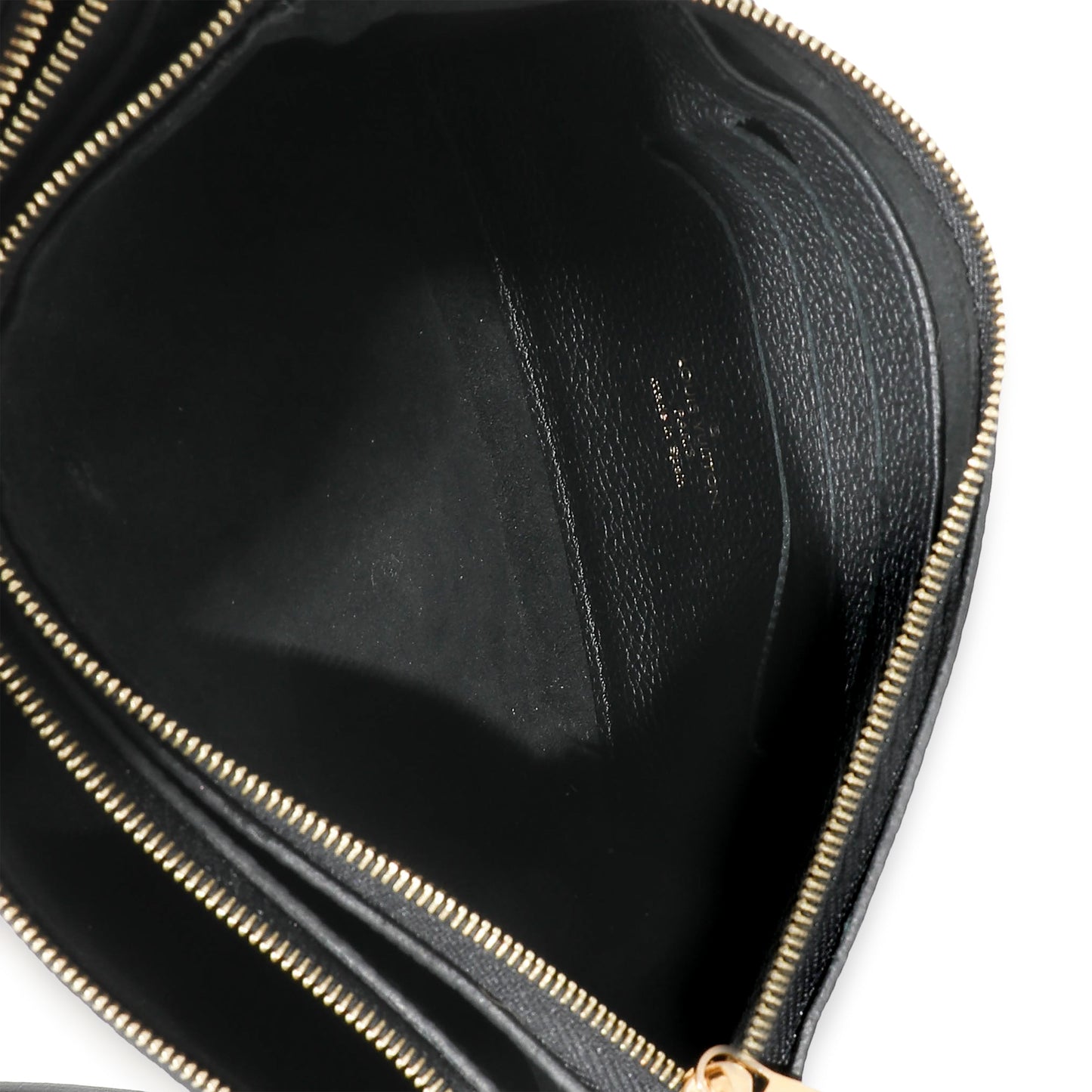 Louis Vuitton Louis Vuitton Black Beige Monogram Empreinte Double Zip Pochette