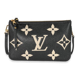 Louis Vuitton Louis Vuitton Black Beige Monogram Empreinte Double Zip Pochette