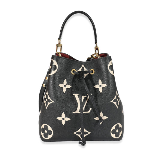 Louis Vuitton Louis Vuitton Black Beige Monogram Empreinte NéoNoé MM