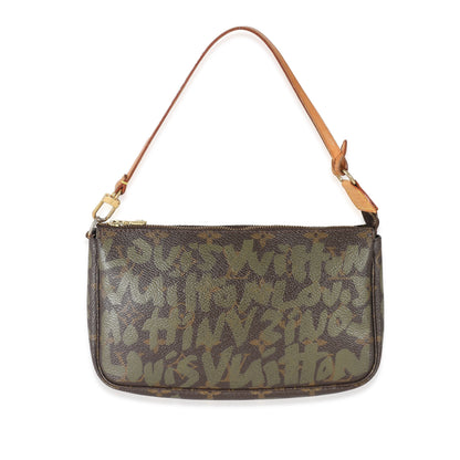 Louis Vuitton Louis Vuitton x Stephen Spro  Kaki Monogram Graffiti Canvas Pochette Accessoir