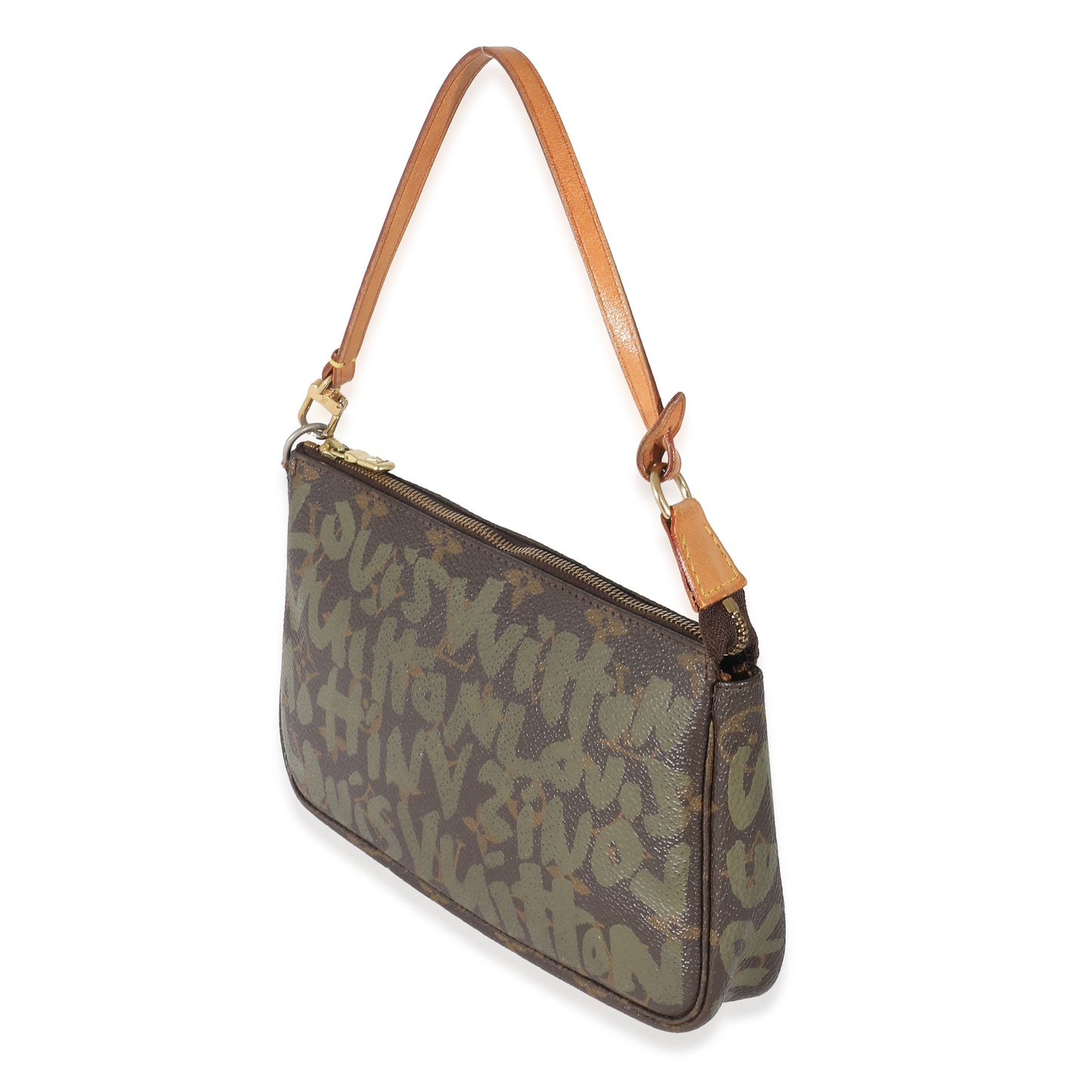 Louis Vuitton Louis Vuitton x Stephen Spro  Kaki Monogram Graffiti Canvas Pochette Accessoir