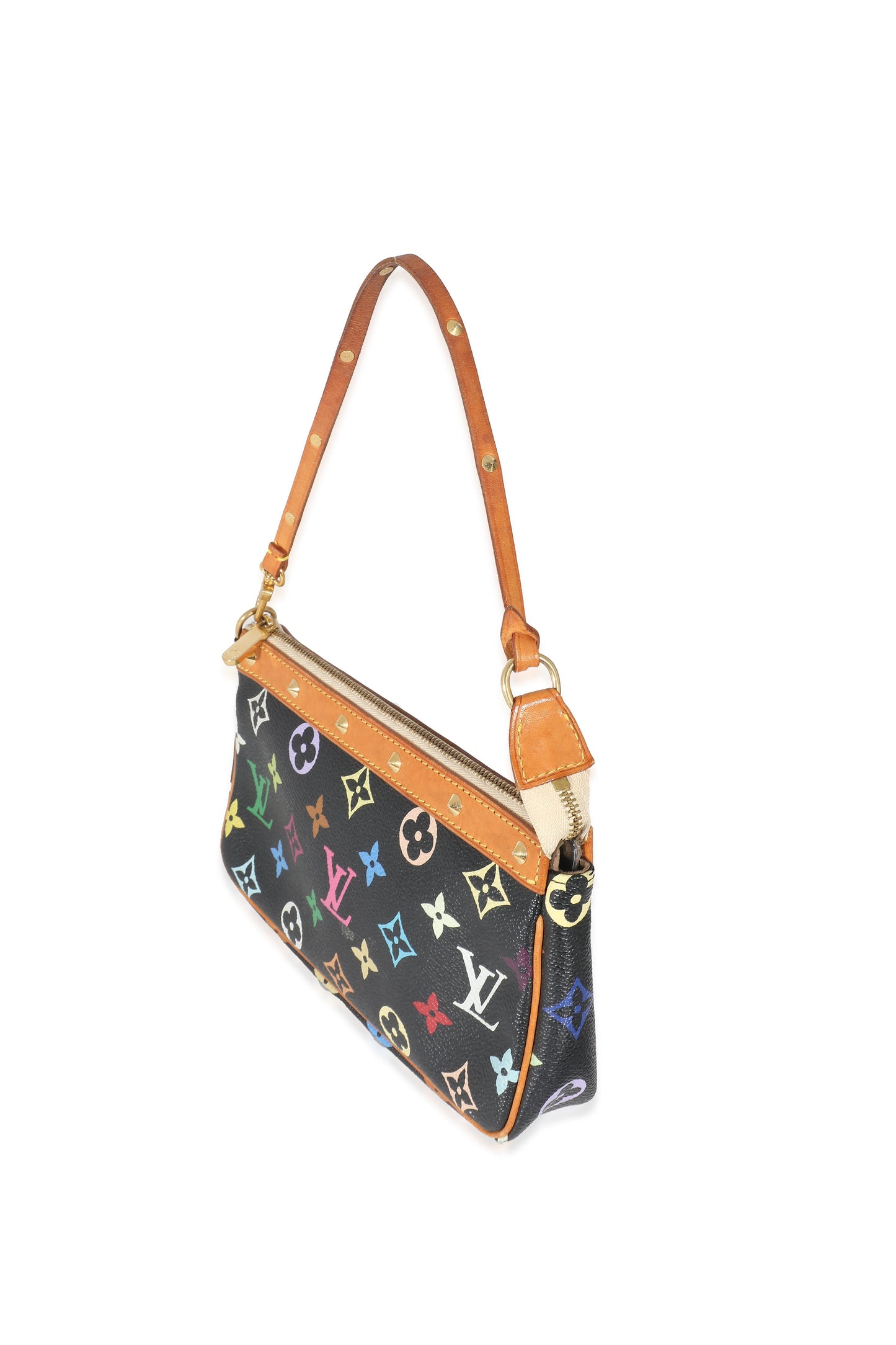 Louis Vuitton x Takashi Murakami Black Multicolor Canvas Pochette Accessories