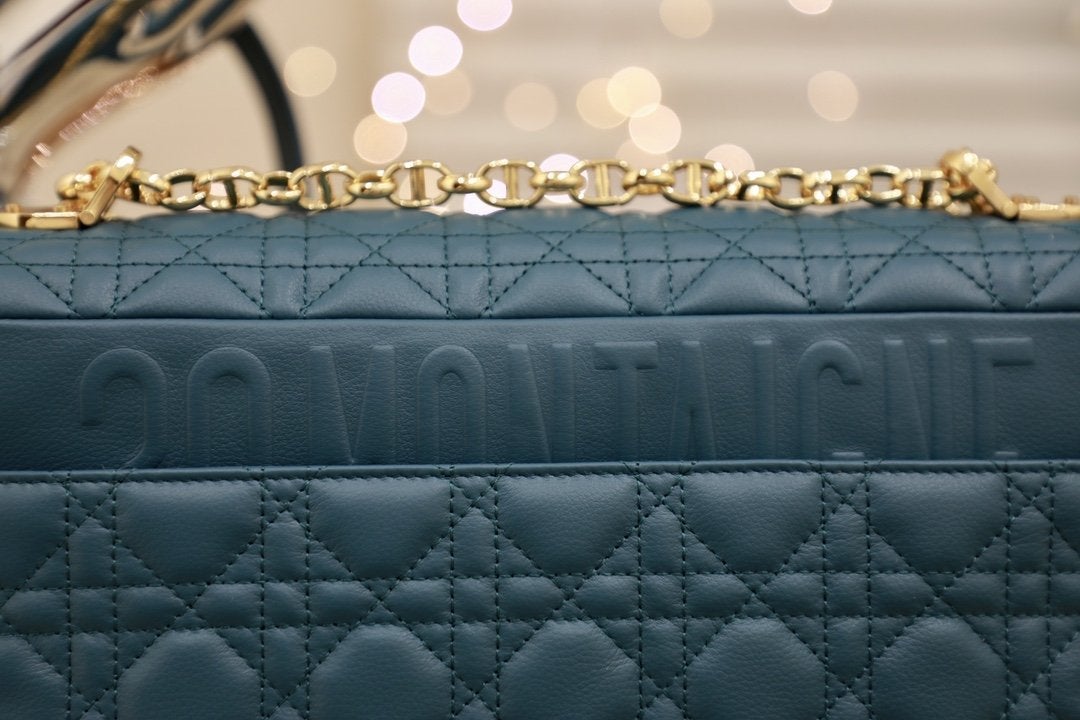 LARGE CARO BAG 28 DEEP OCEAN BLUE SUPPLE CANNAGE CALFSKIN Amelia