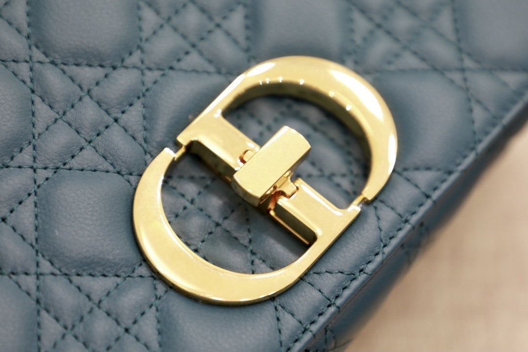 LARGE CARO BAG 28 DEEP OCEAN BLUE SUPPLE CANNAGE CALFSKIN Amelia