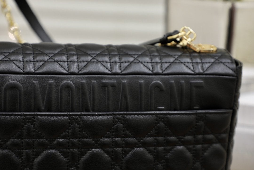 LARGE CARO BAG 28 BLACK SUPPLE CANNAGE CALFSKIN Amelia