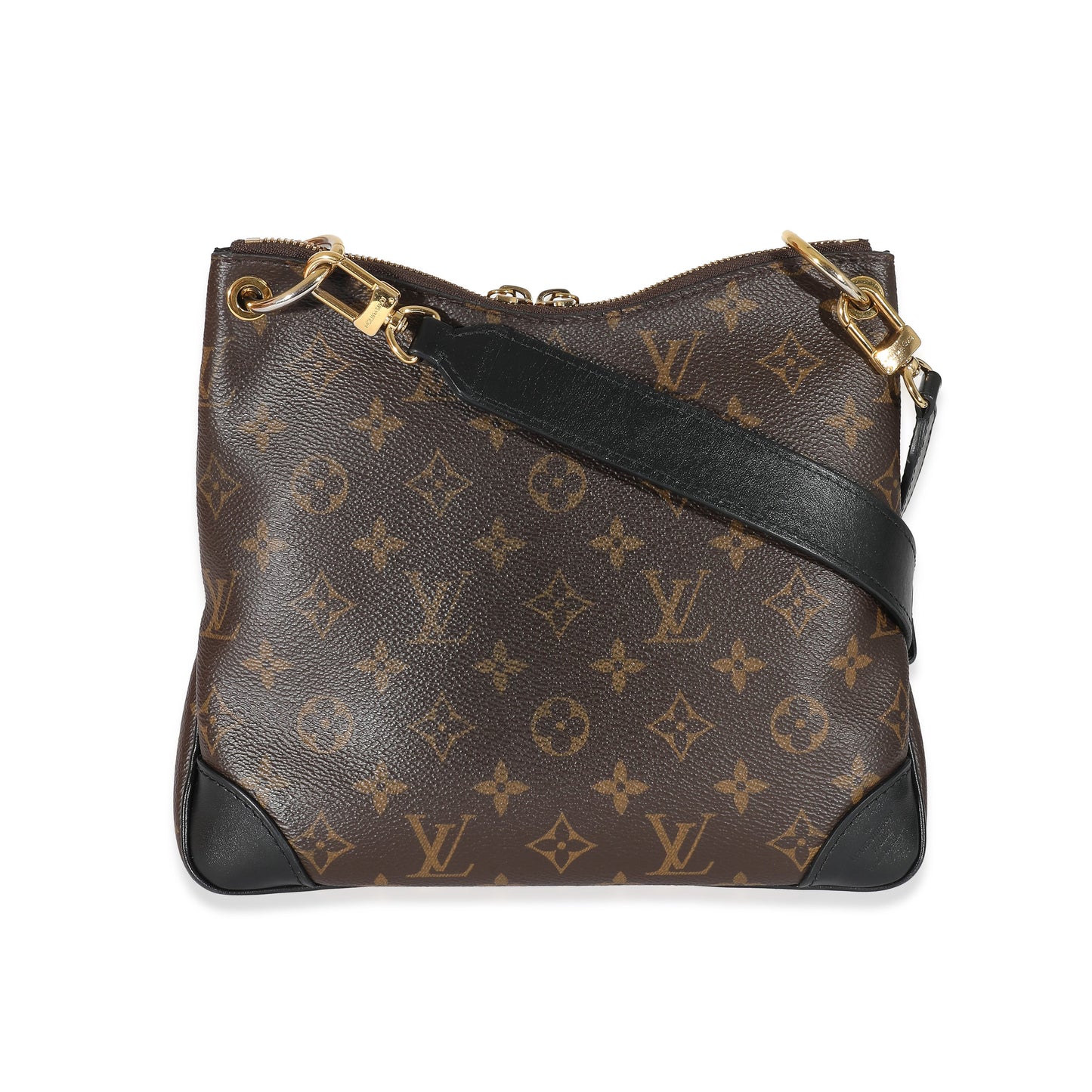Louis Vuitton Louis Vuitton Black Leather Monogram Canvas Odeon PM