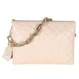 Louis Vuitton Cream Monogram Puffy Lambskin Coussin MM