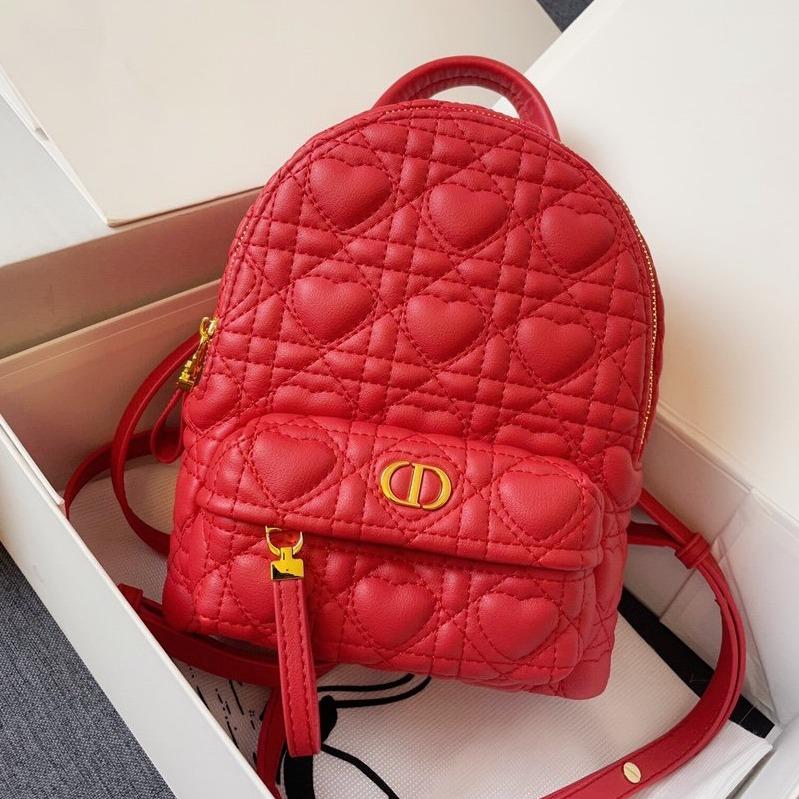 SMALL BACKPACK RED CANNAGE LAMBSKIN Amelia