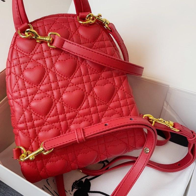 SMALL BACKPACK RED CANNAGE LAMBSKIN Amelia
