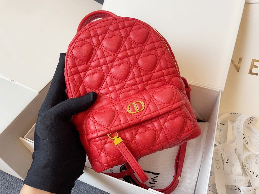 SMALL BACKPACK RED CANNAGE LAMBSKIN Amelia