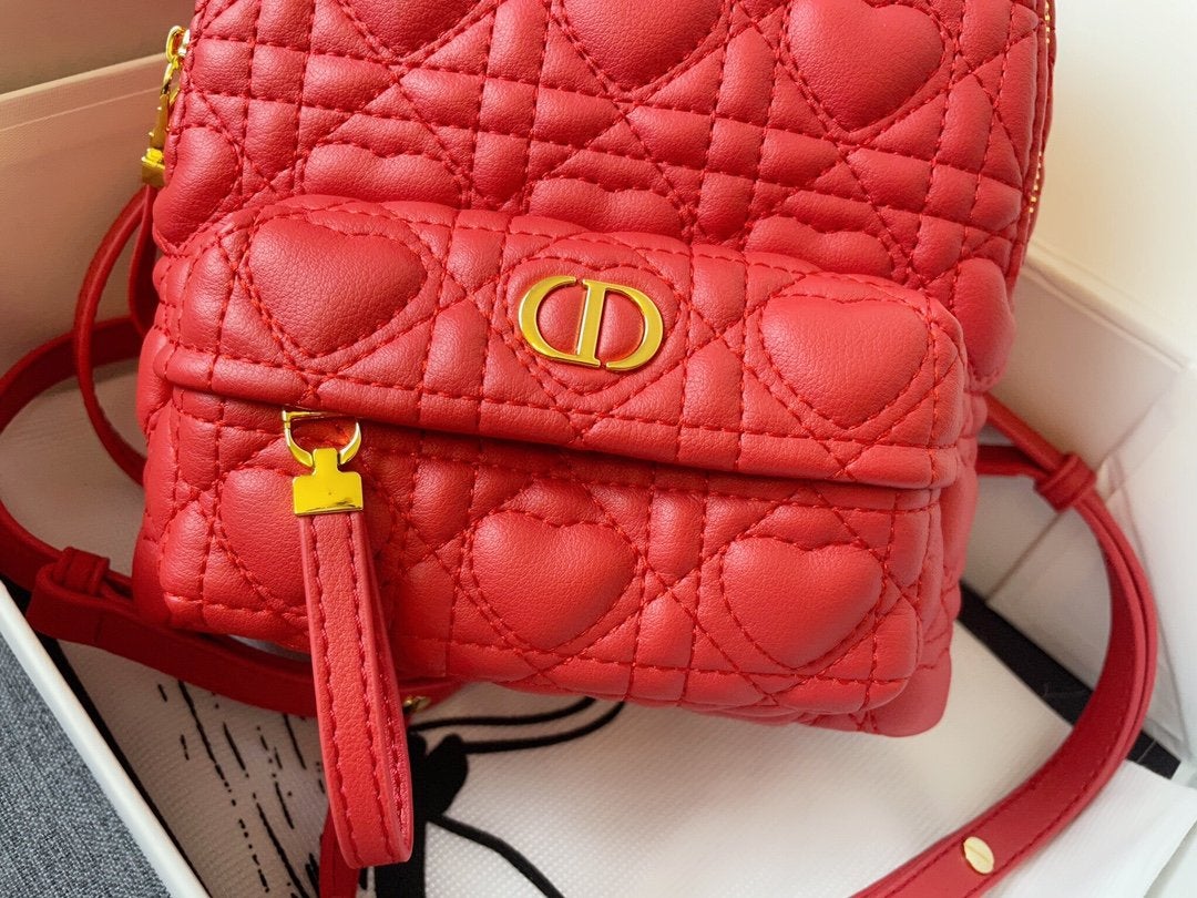 SMALL BACKPACK RED CANNAGE LAMBSKIN Amelia