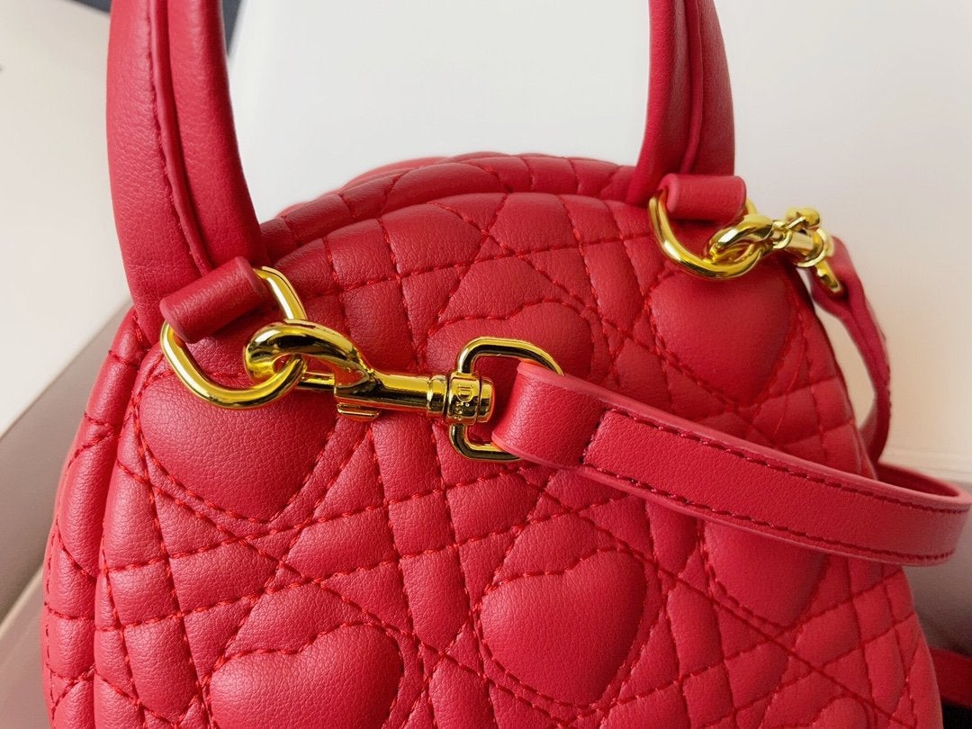 SMALL BACKPACK RED CANNAGE LAMBSKIN Amelia