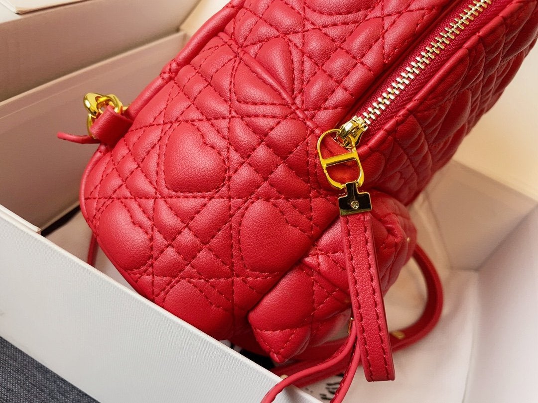 SMALL BACKPACK RED CANNAGE LAMBSKIN Amelia