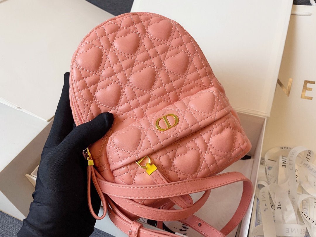 SMALL BACKPACK PINK CANNAGE LAMBSKIN Amelia