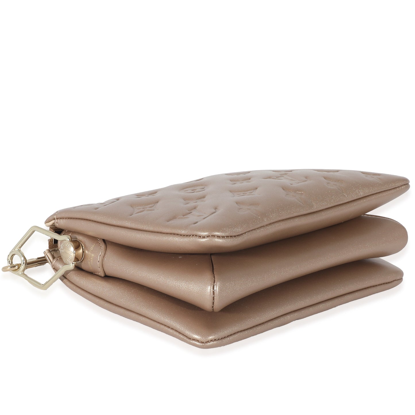 Louis Vuitton Louis Vuitton Light Gold Monogram Embossed Puffy Lambskin Coussin BB