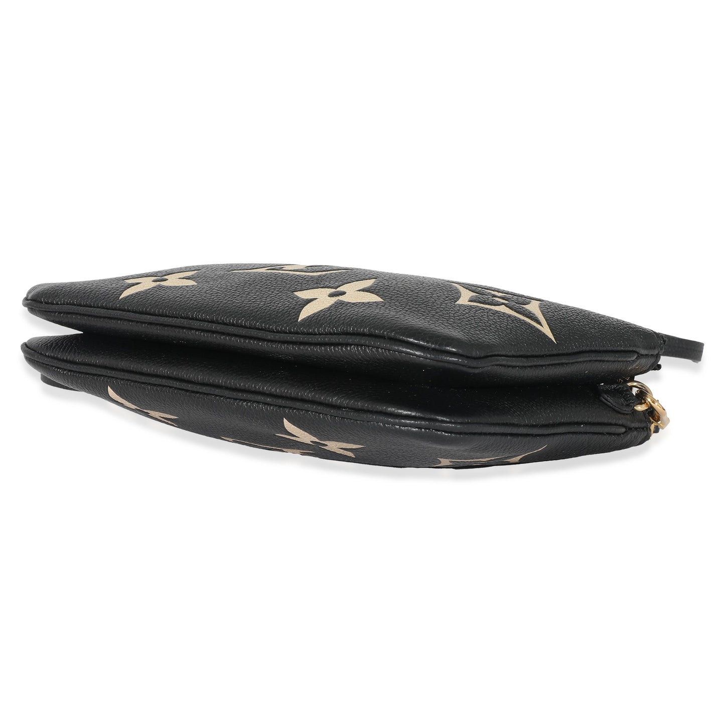 Louis Vuitton Louis Vuitton Black & Beige Monogram Empreinte Double Zip Pochette