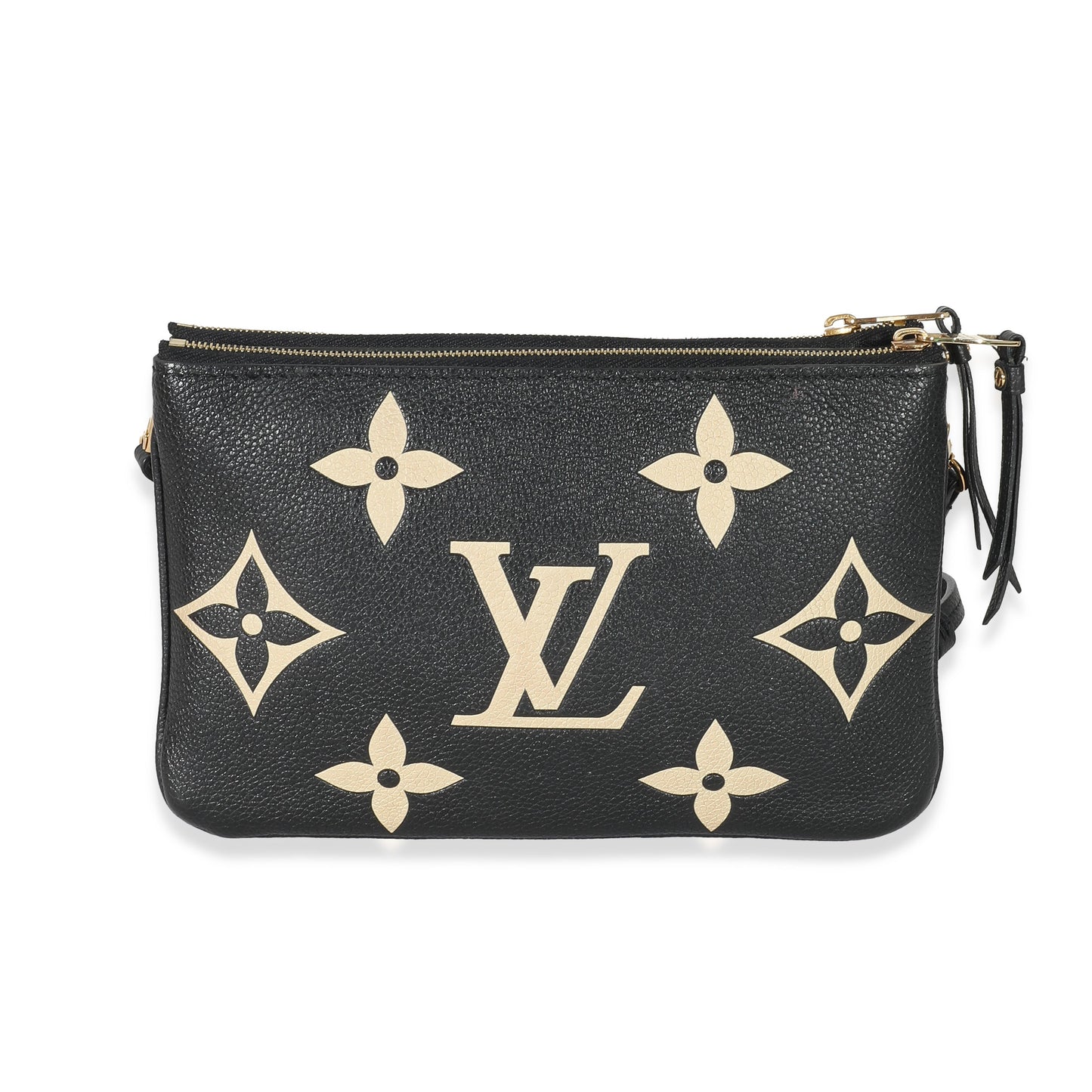 Louis Vuitton Louis Vuitton Black & Beige Monogram Empreinte Double Zip Pochette