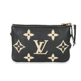 Louis Vuitton Louis Vuitton Black & Beige Monogram Empreinte Double Zip Pochette