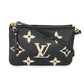Louis Vuitton Louis Vuitton Black & Beige Monogram Empreinte Double Zip Pochette