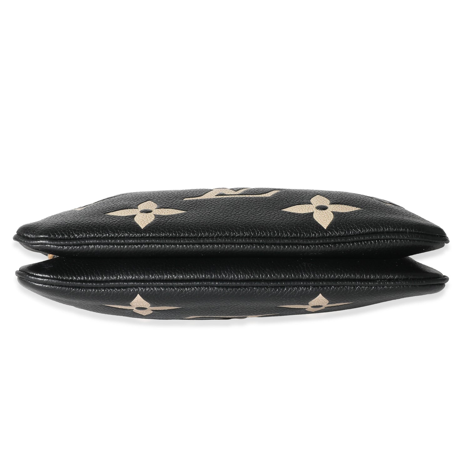 Louis Vuitton Louis Vuitton Black & Beige Monogram Empreinte Double Zip Pochette