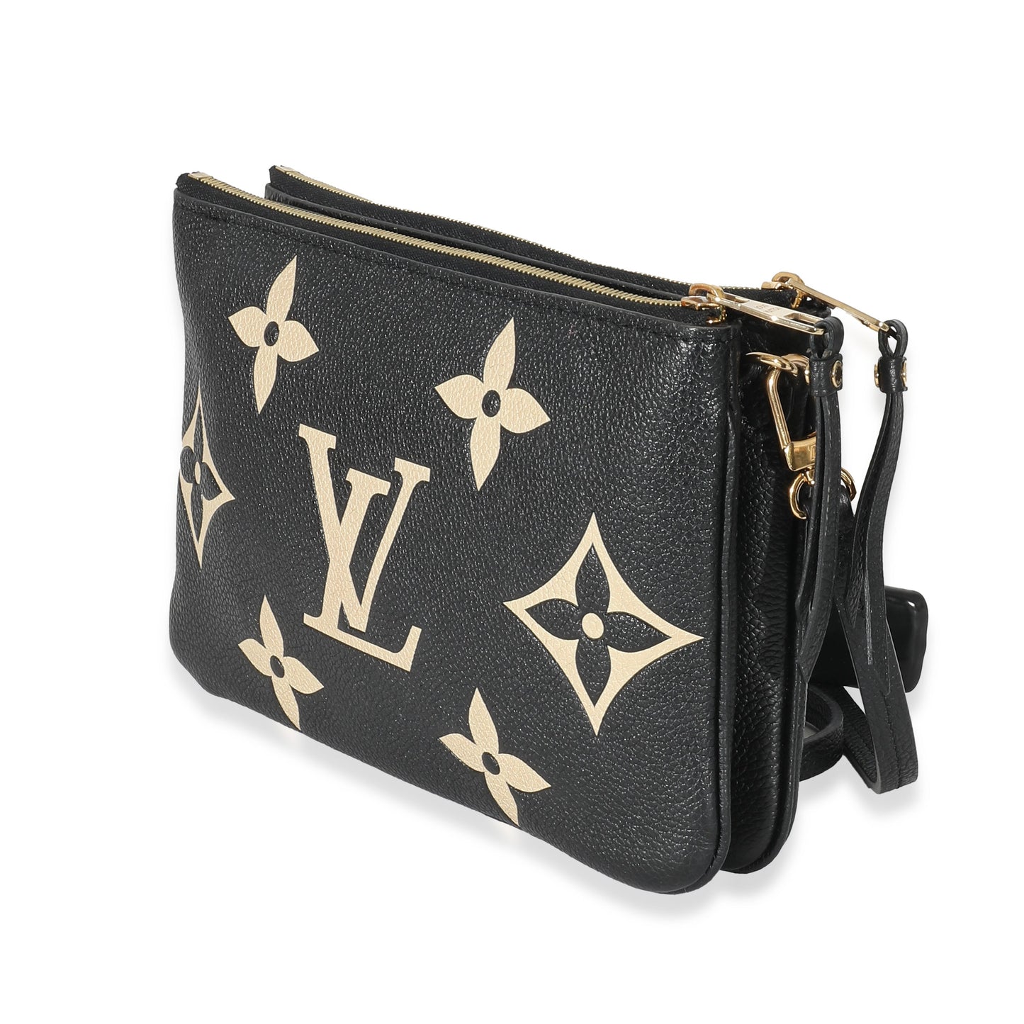 Louis Vuitton Louis Vuitton Black & Beige Monogram Empreinte Double Zip Pochette