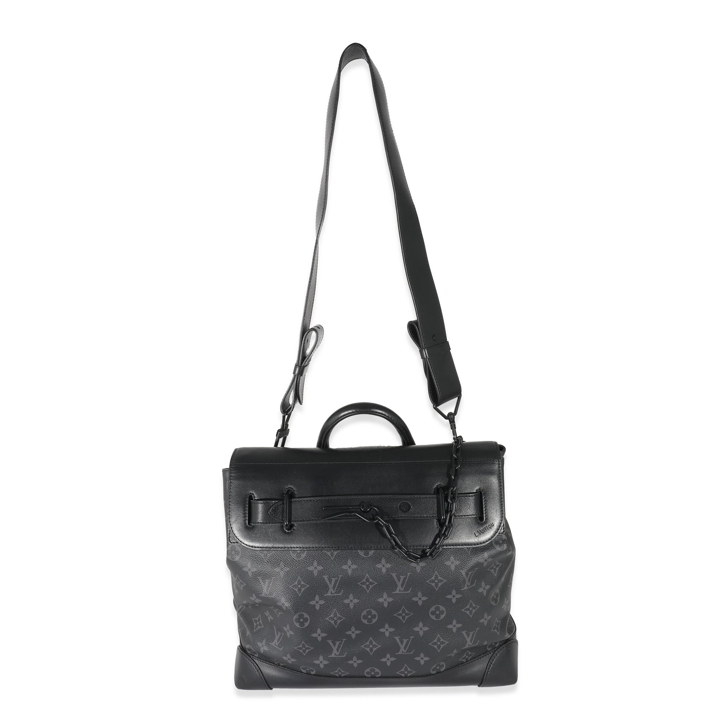 Louis Vuitton Louis Vuitton Black Taurillon Monogram Eclipse Steamer PM