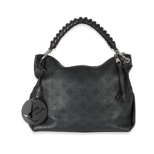Louis Vuitton Louis Vuitton Black Monogram Mahina Beaubourg Hobo MM