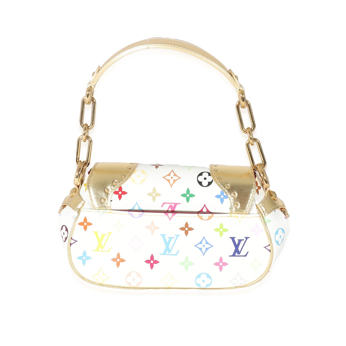 Louis Vuitton Louis Vuitton White Multicolor Monogram Canvas Gold Marilyn