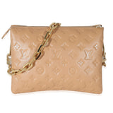 Louis Vuitton Louis Vuitton Camel Monogram Embossed Puffy Lambskin Coussin PM