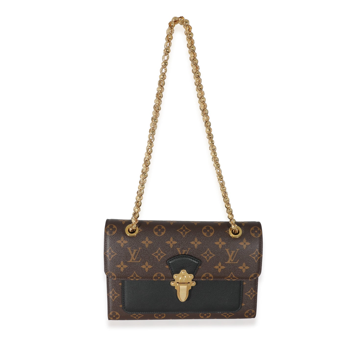 Louis Vuitton Louis Vuitton Black Taurillon Monogram Canvas Victoire Chain Bag