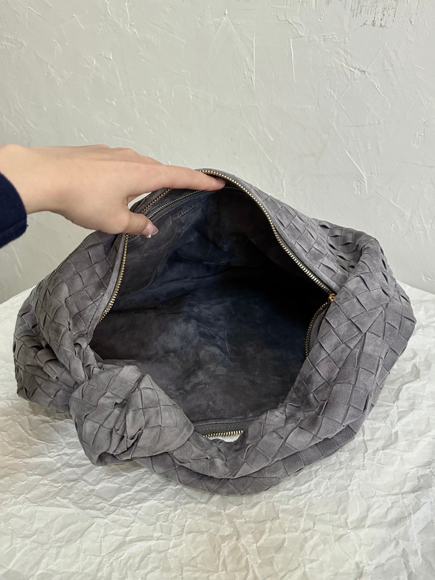 Amelia SMALL JODIE 48CM GREY SUEDE LEATHER