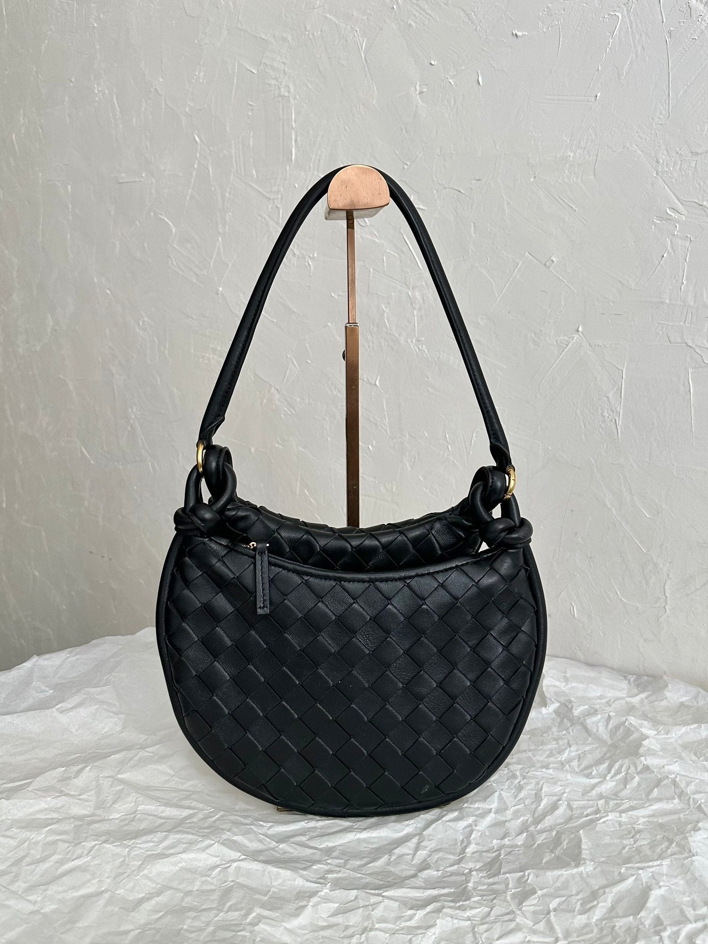 Amelia MEDIUM GEMELLI 36CM BLACK LAMBSKIN LEATHER Amelia Amelia
