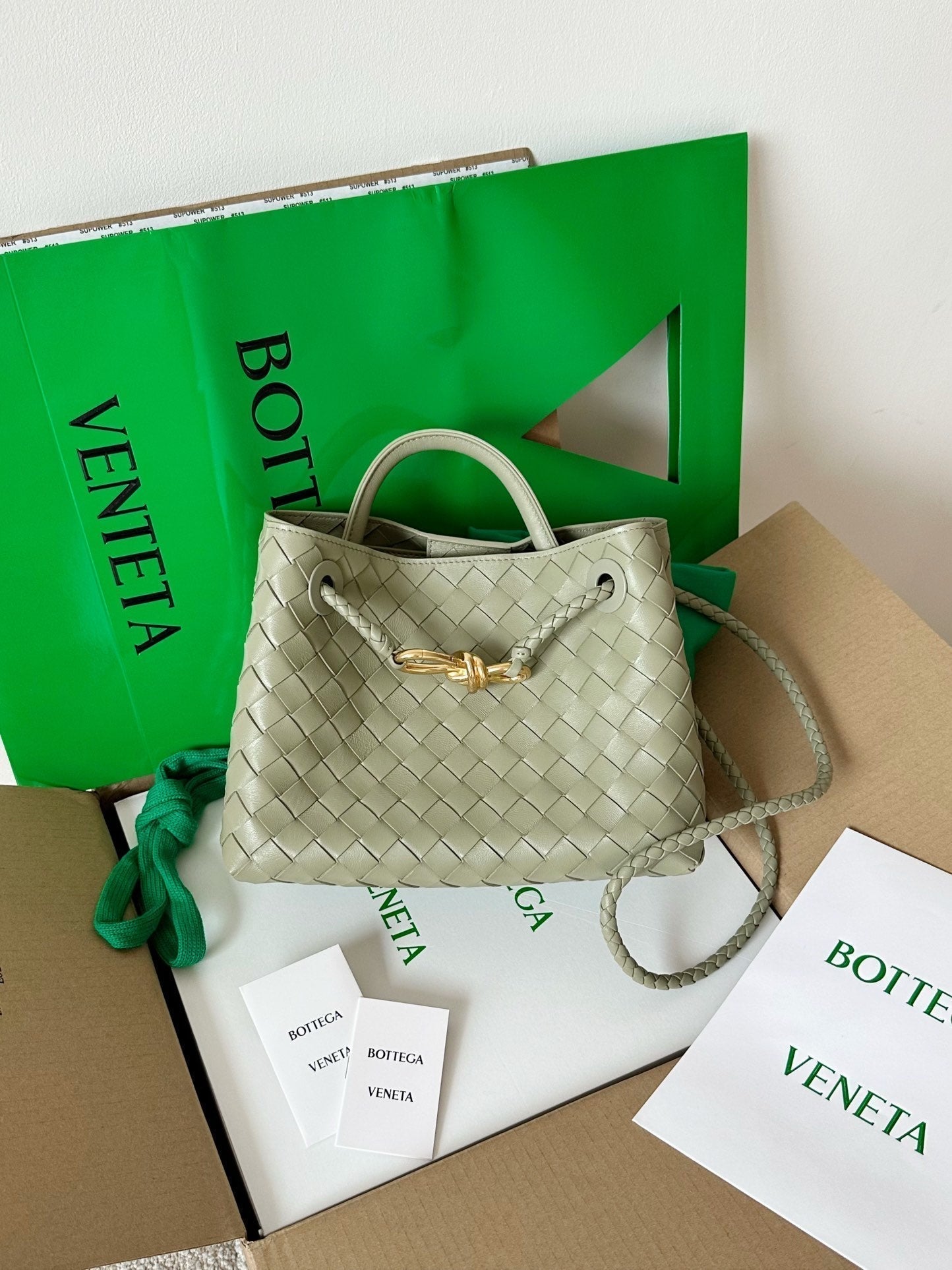 Amelia SMALL ANDIAMO 25CM LIGHT GREEN LAMBSKIN Amelia Amelia
